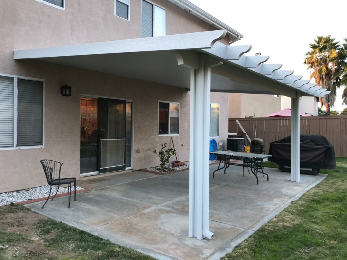 Solid hite patio cover installation in Fallbrook Recent Projects